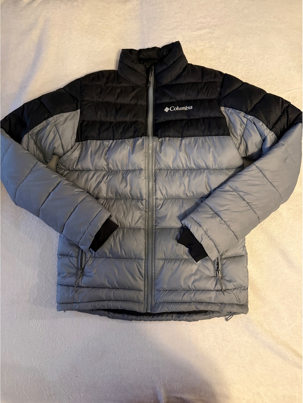 Columbia XS Black Gray Colorblock Puffer Jacket